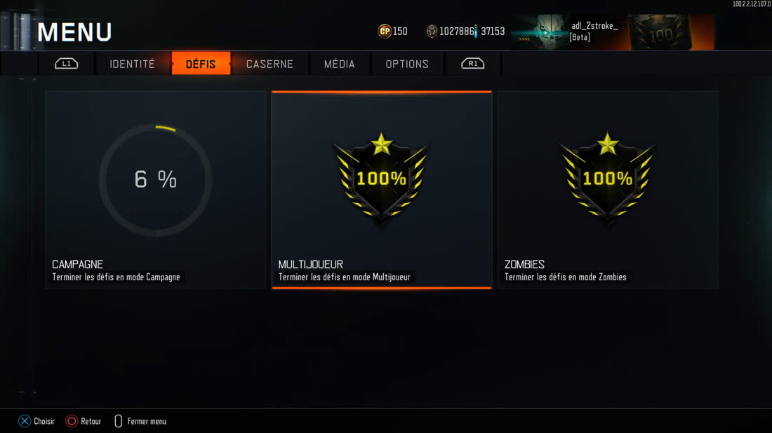 Défis multijoueur et zombies à 100 %