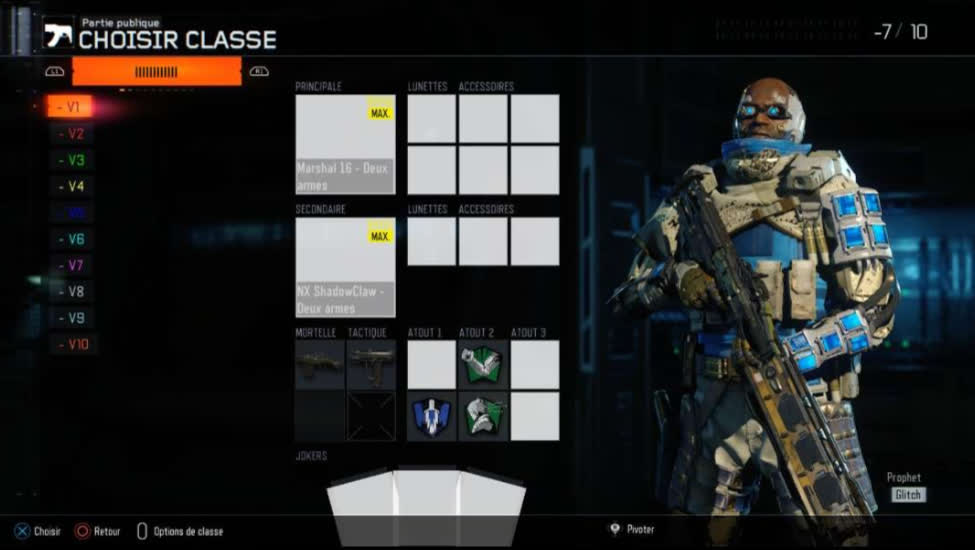 Classes en couleur avec deux armes en mortelle et tactique